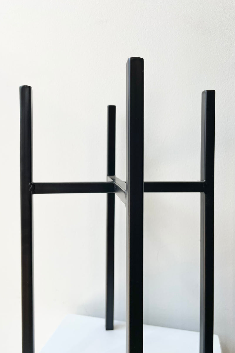 Ascot Plant Stand black 8" detail against a white wall