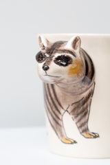 Close up of raccoon head handle on Raccoon Mug by Sea Island Imports