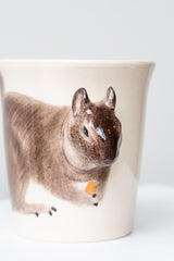 Close up of squirrel head handle of Gray Squirrel Mug by Sea Island Imports