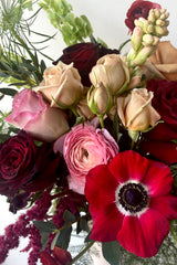 A detail shot of flowers in an example of fresh Floral Arrangement Modern Love $85 from Sprout Home Floral in Chicago for Valentine's Day