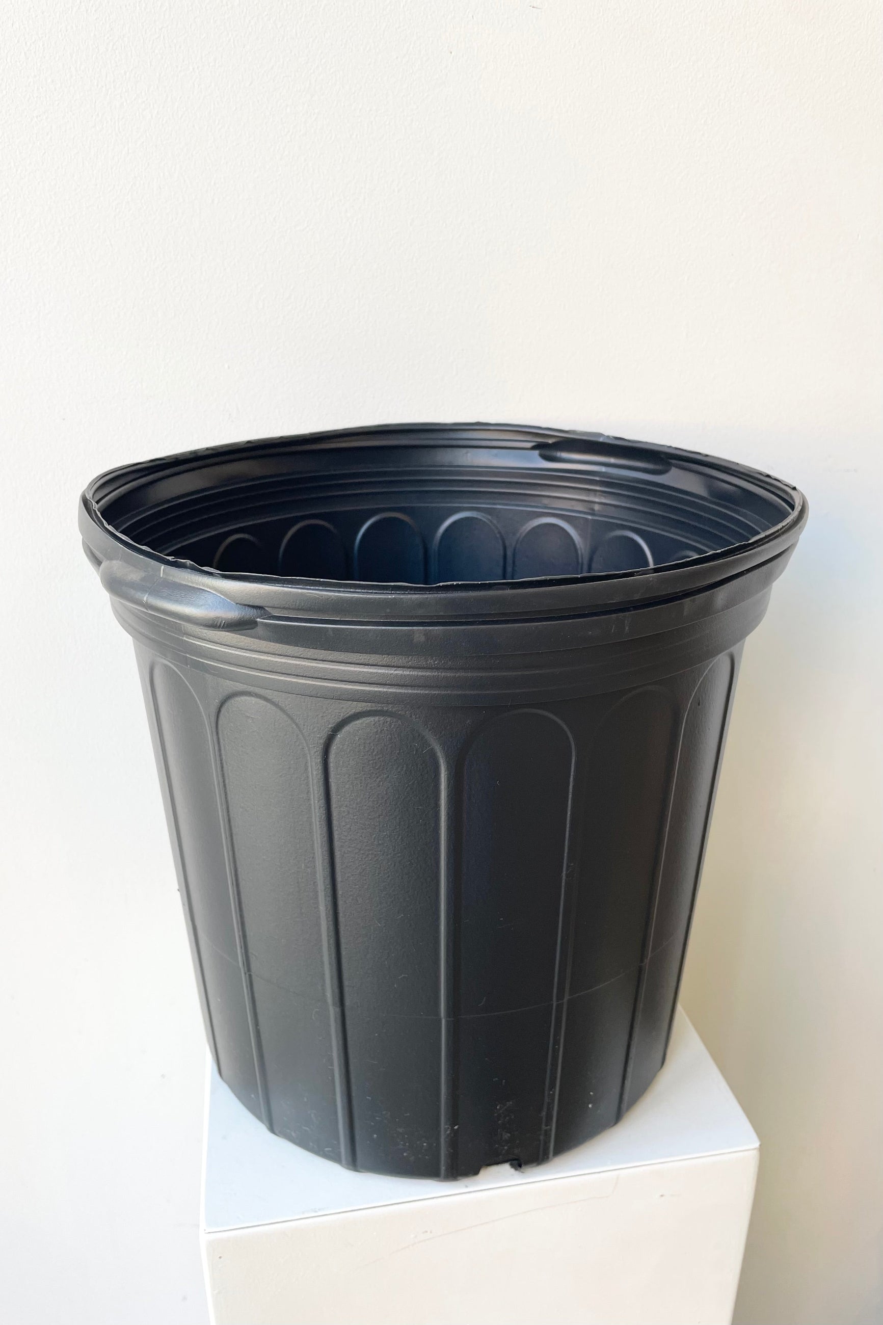 detail of the top of Grow Pot 12" against a white wall  ©Sprout Home