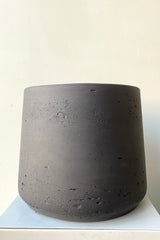 A frontal view of the Patt Pot Black Washed Extra Large against a white backdrop