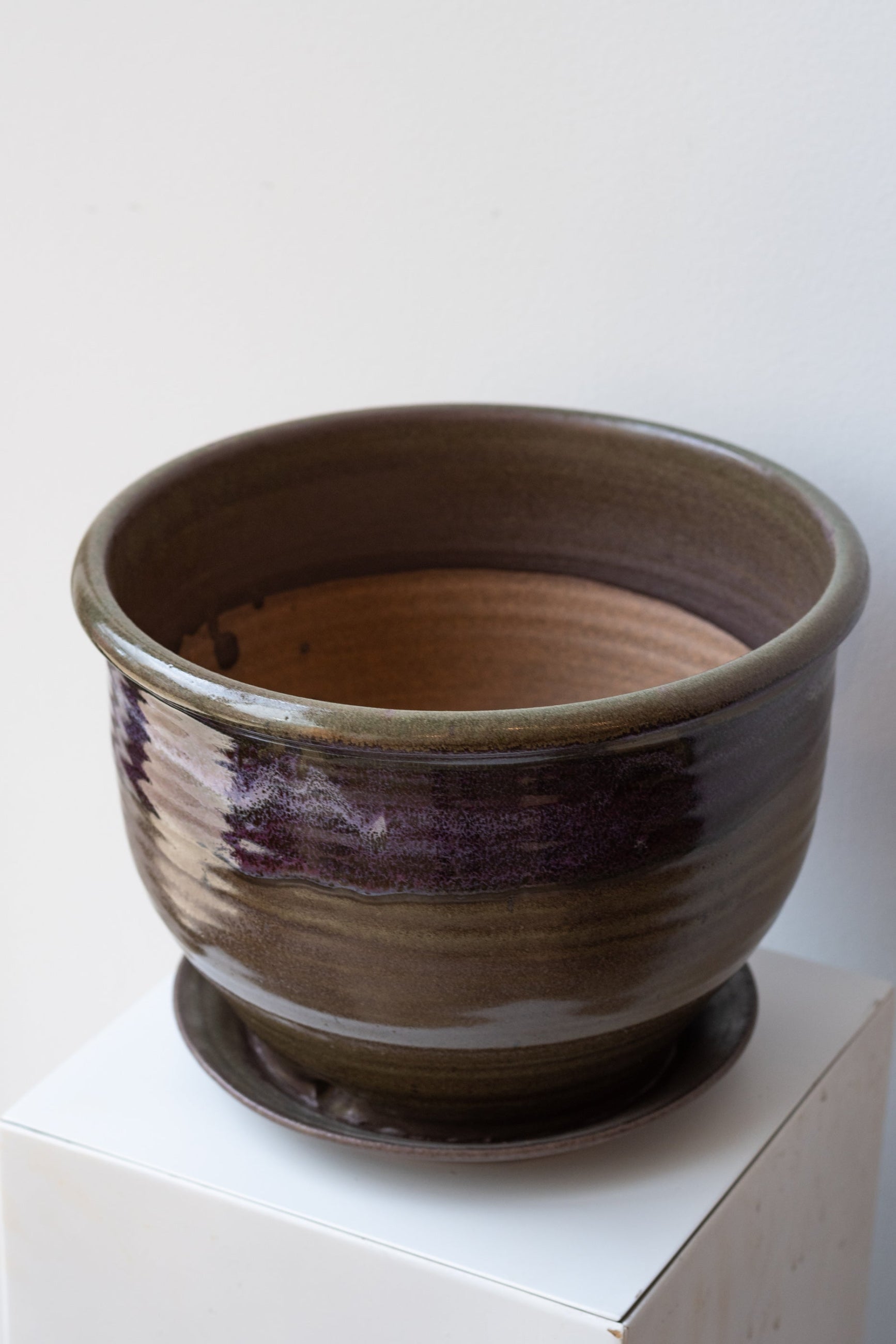 Moss & Lilac glazed Judy bruning planter viewed from the top side ©Sprout Home