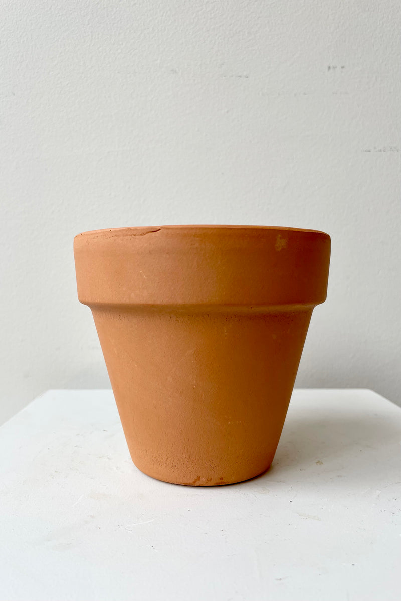 Clay Standard Pot Terracotta 4.3" against a white wall