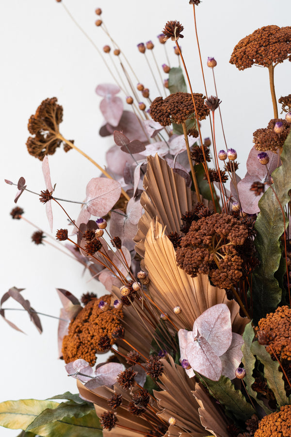 Detail of Rosewood preserved floral arrangement by Sprout Home