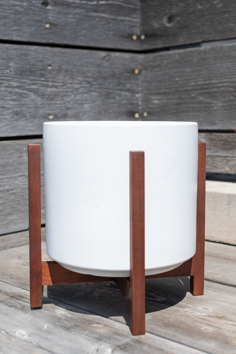 Solid Cylinder & Stand white 8”