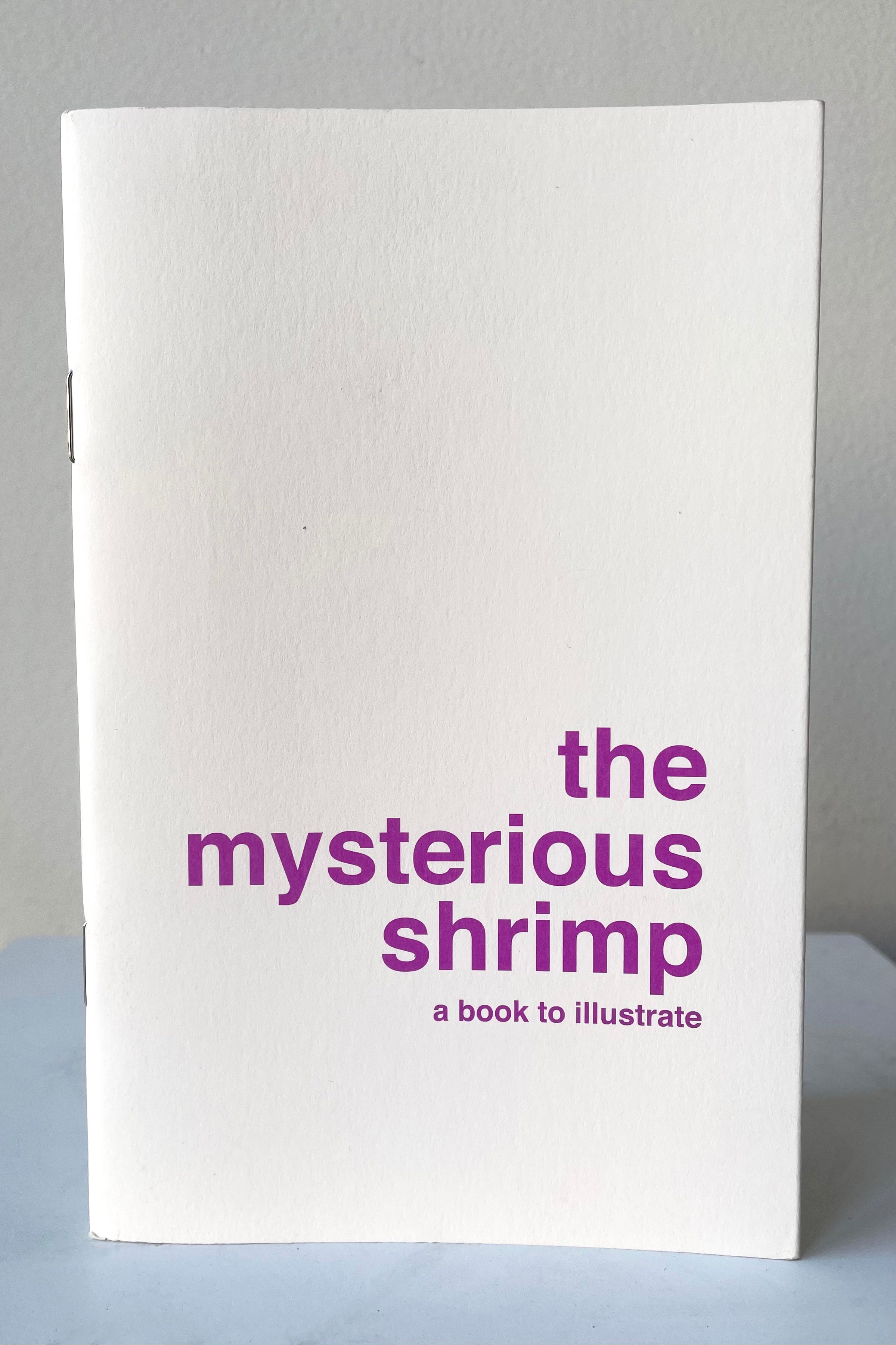 A view of the front cover of The Mysterious Shrimp - Book to Illustrate against a white backdrop