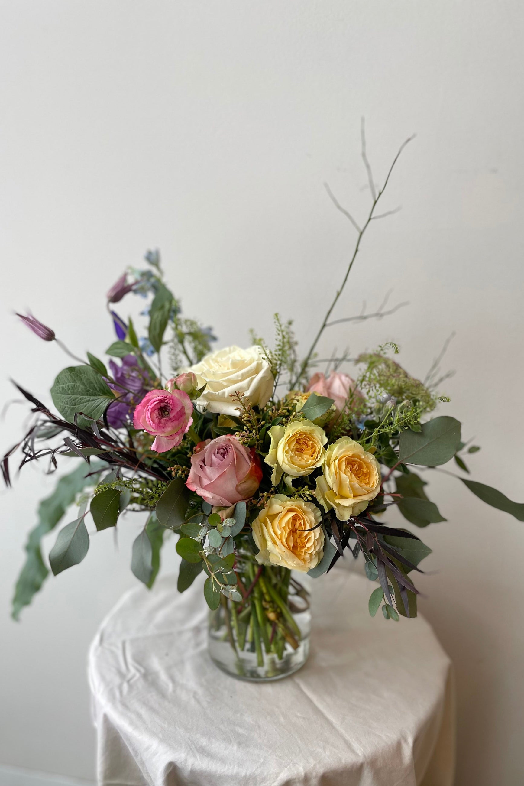 a custom Dusk colored floral arrangement by Sprout Home featuring roses ©Sprout Home #size_$75