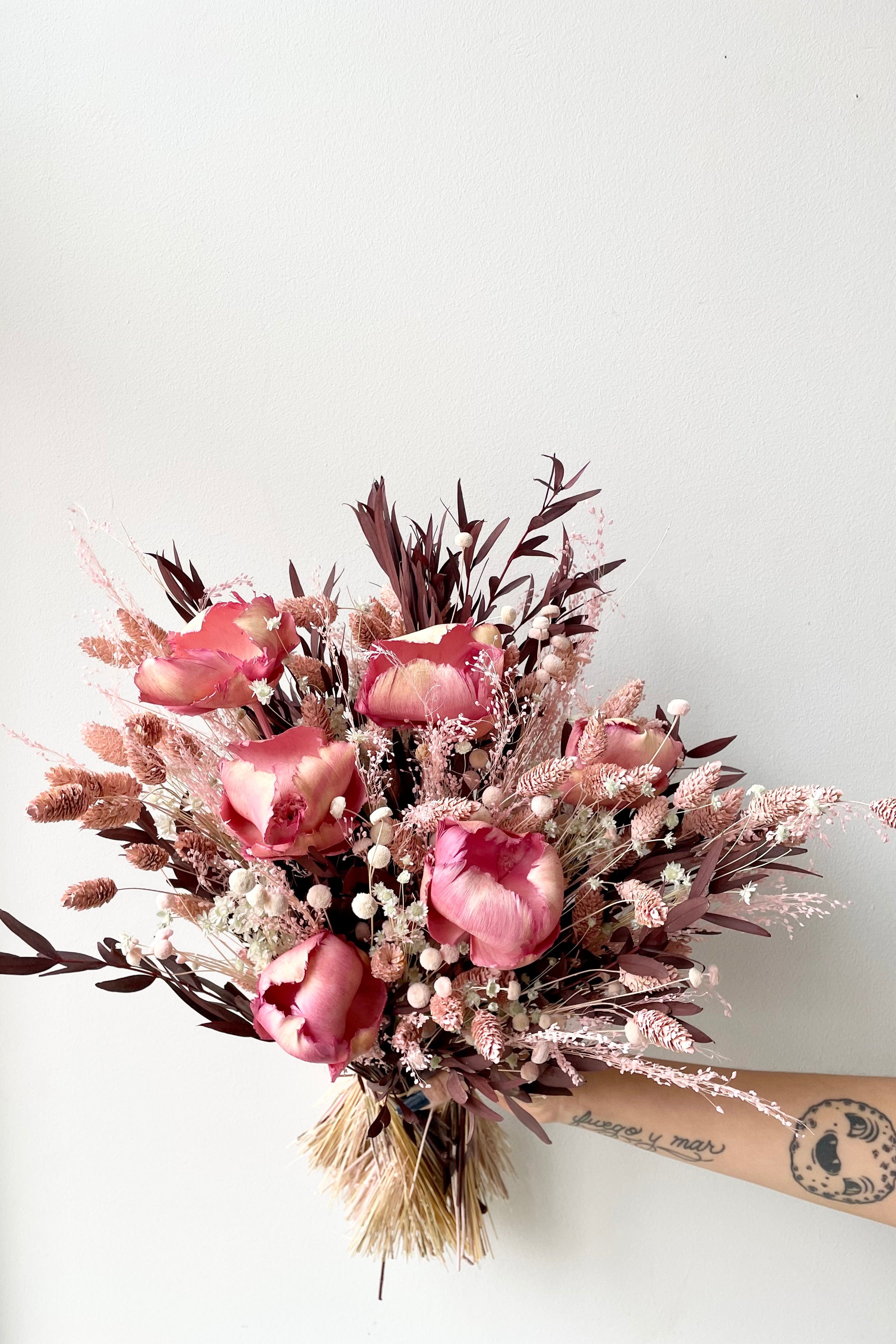 Sprout Home's Chocoberry Milkshake arrangement against a white wall. #size_$200