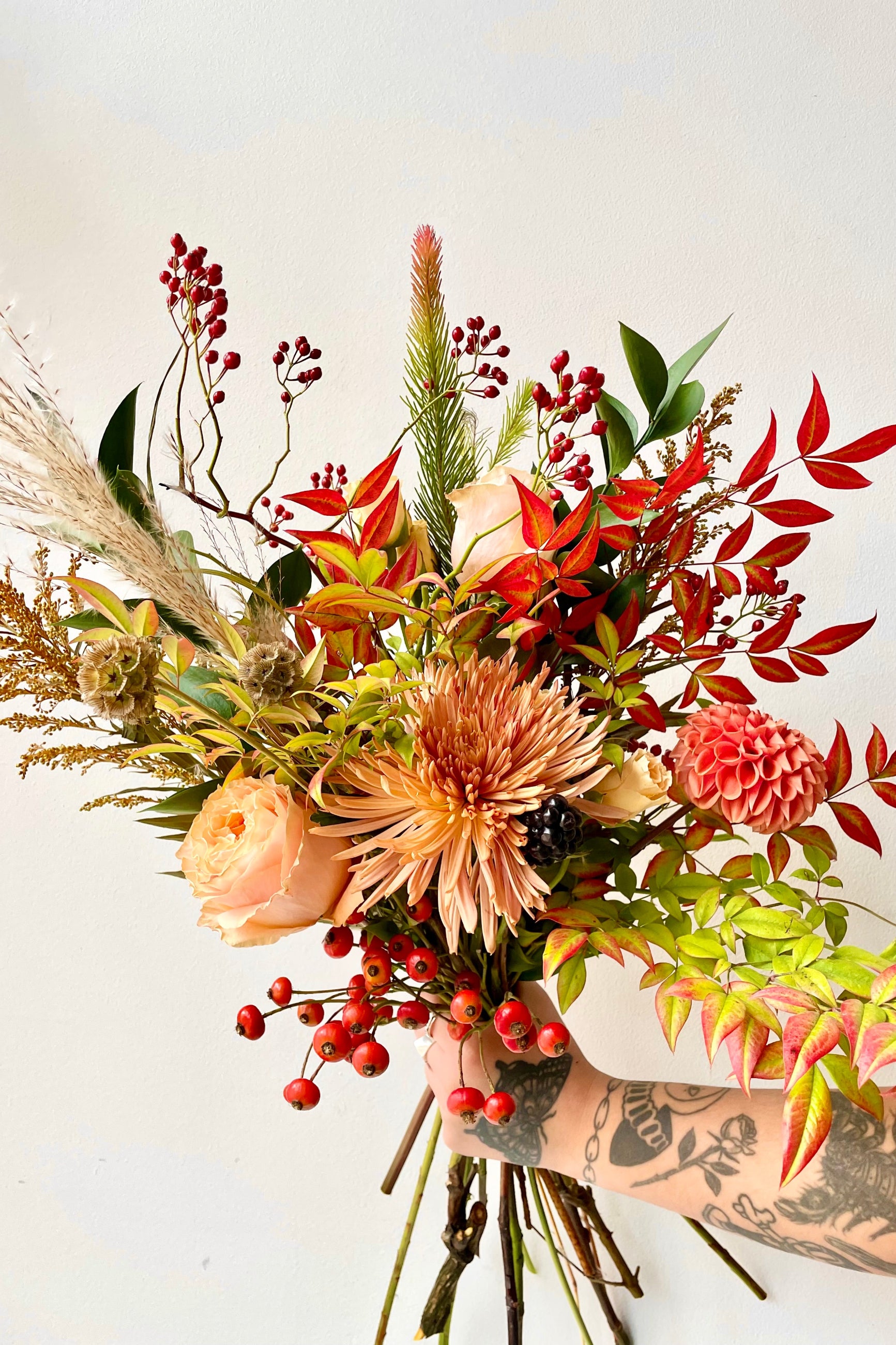 Harvest Moon arrangement by Sprout Home full of fall foliage ©Sprout Home #size_$75